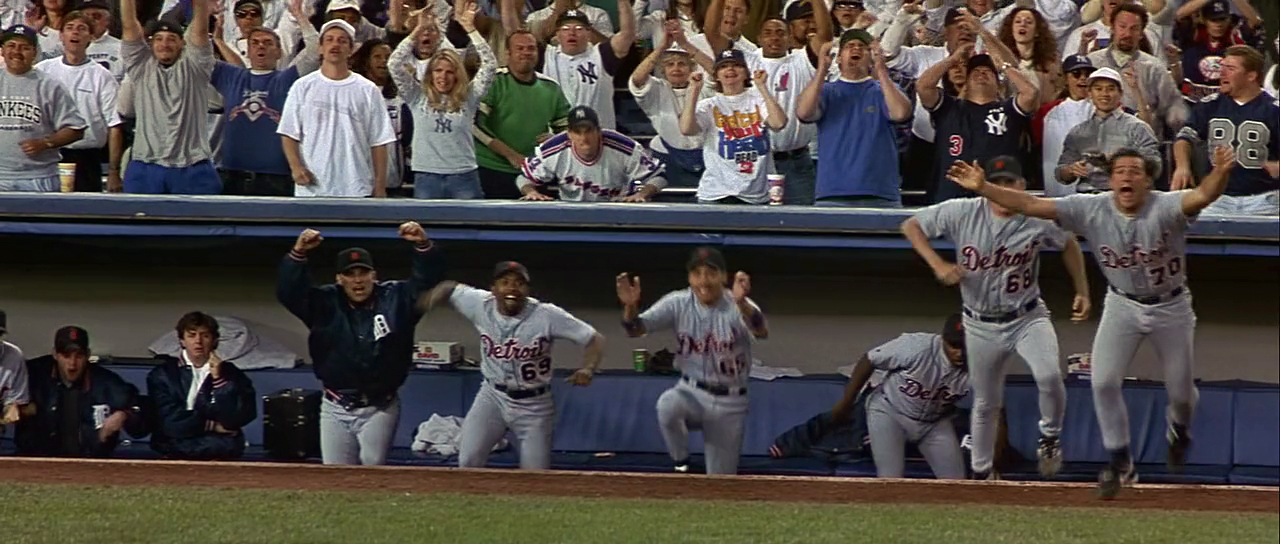 For Love of the Game - Still Baseball player cheering scene with Kevin Costner