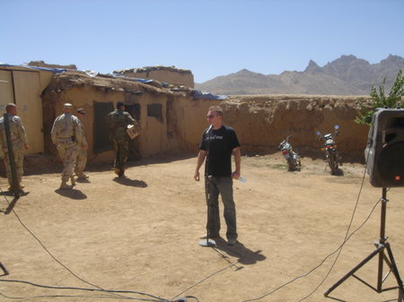 Butch Bradley telling jokes on the pakistan border.