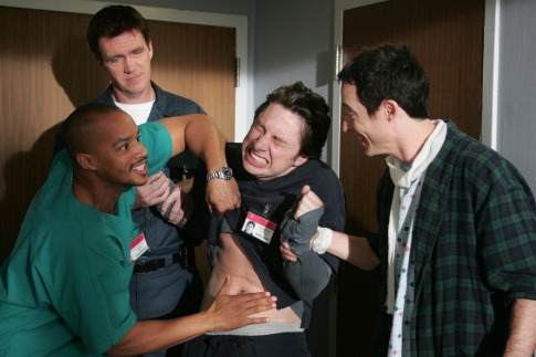 Still of Zach Braff, Donald Faison and Neil Flynn in Scrubs (2001)