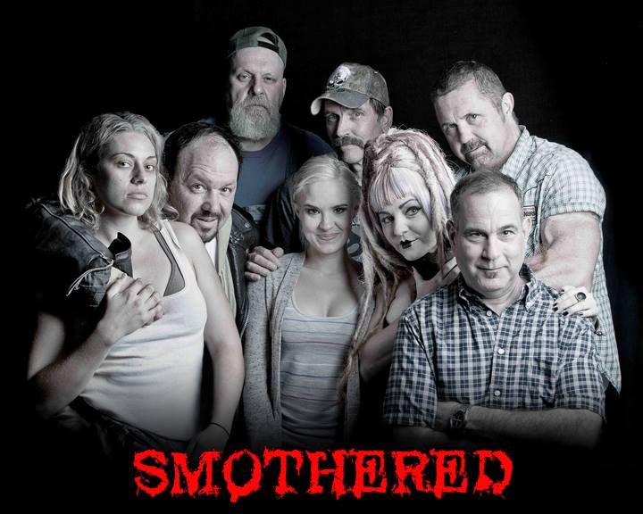 Cast of Smothered Kane Hodder, R.A. Mihailoff, Amy Brassette, Brea Grant, Bill Moseley, Shanna Forrestall, Malcolm Danare, Dane Rhodes