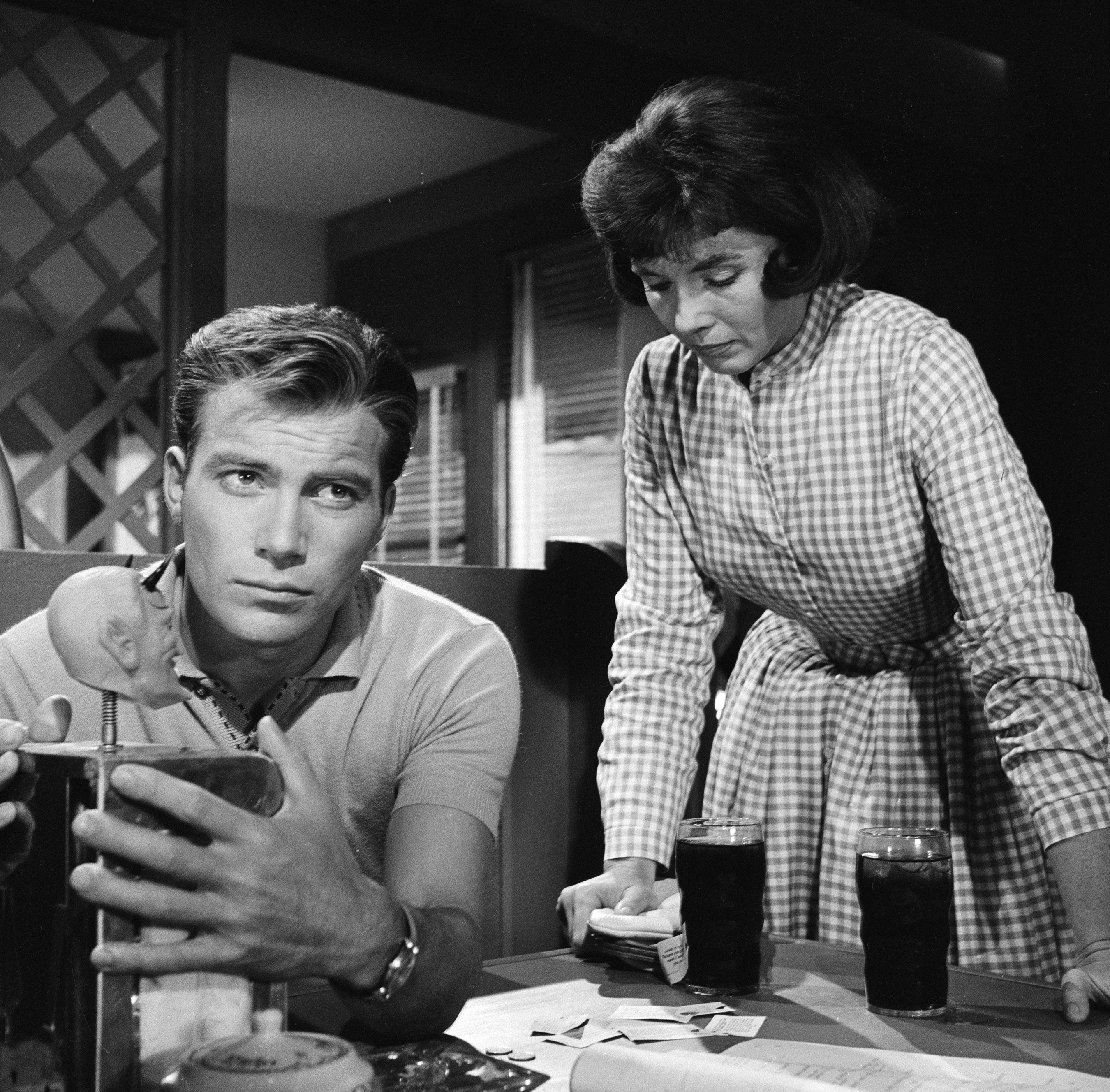 Still of William Shatner and Patricia Breslin in The Twilight Zone (1959)