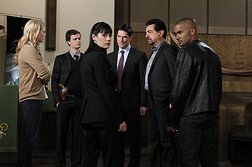 Still of Joe Mantegna, Thomas Gibson, Shemar Moore, Paget Brewster, Rachel Nichols and Matthew Gray Gubler in Nusikalstami protai (2005)