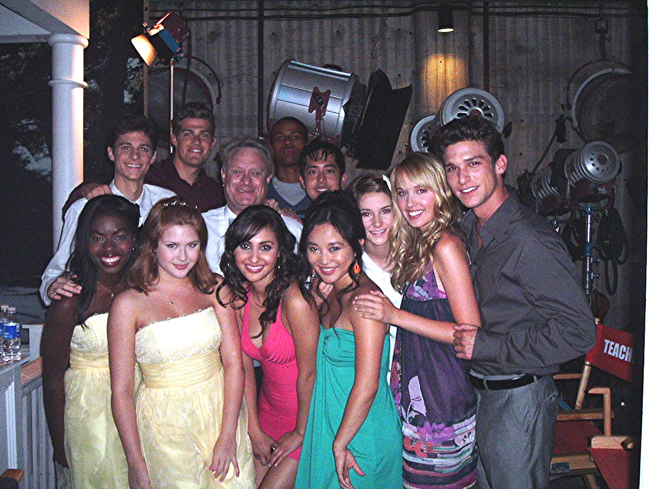Kevin Brief with almost the entire cast of youngsters on SECRET LIFE THE AMERICAN TEENAGER