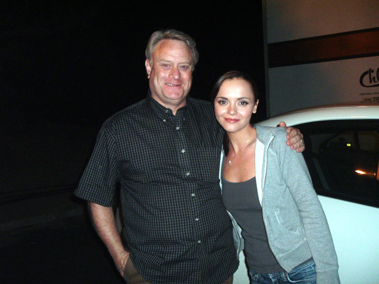 Kevin Brief with Christina Ricci on location for BORN TO BE A STAR.