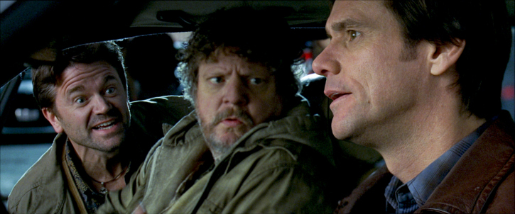 Still of Jim Carrey, Brent Briscoe and John Michael Higgins in Yes Man (2008)