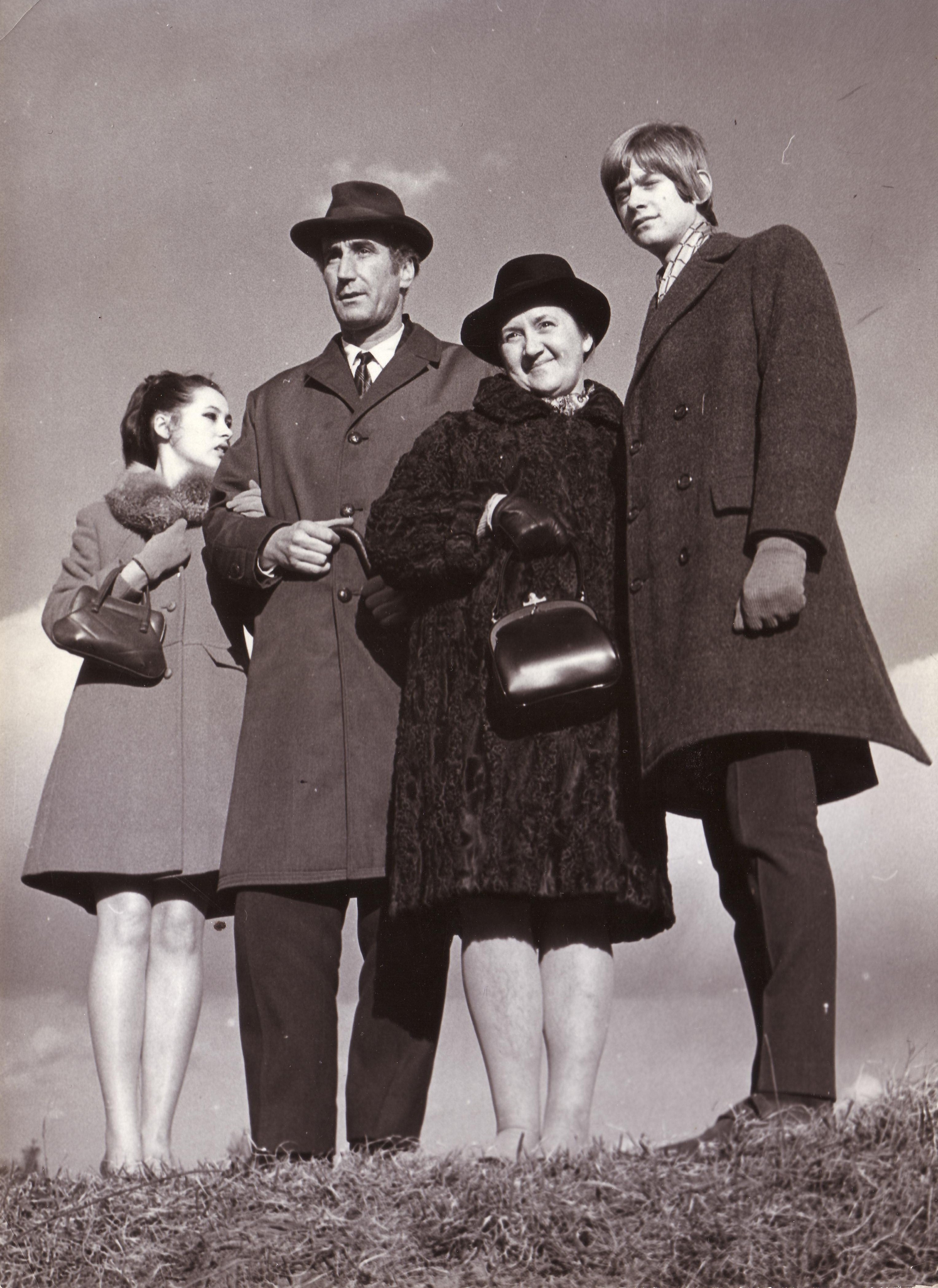 Miljenko Brlecic, Jelica Lovric, Zaim Muzaferija and Mirjana Hajdler at the shooting of 