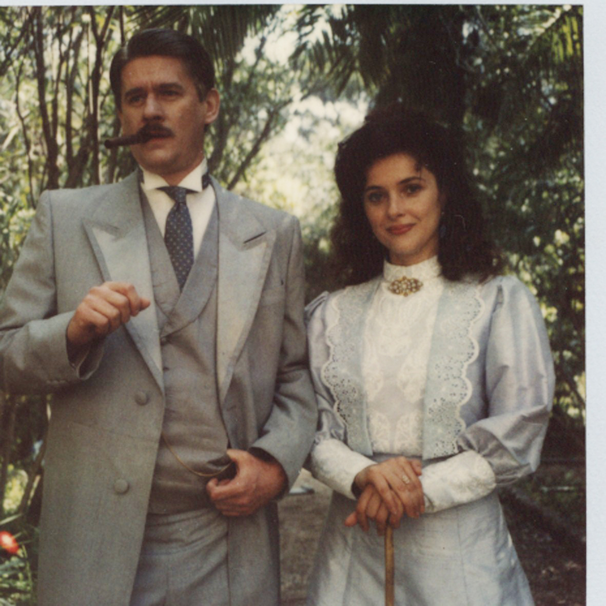 Shooting of mini TV series D.Simunovic: Tudinac,with Sanja Vejnovic and Miljenko Brlecic,(title of the roles, Made and Djono pl.Sadi) Lokrum Dubrovnik 1990.