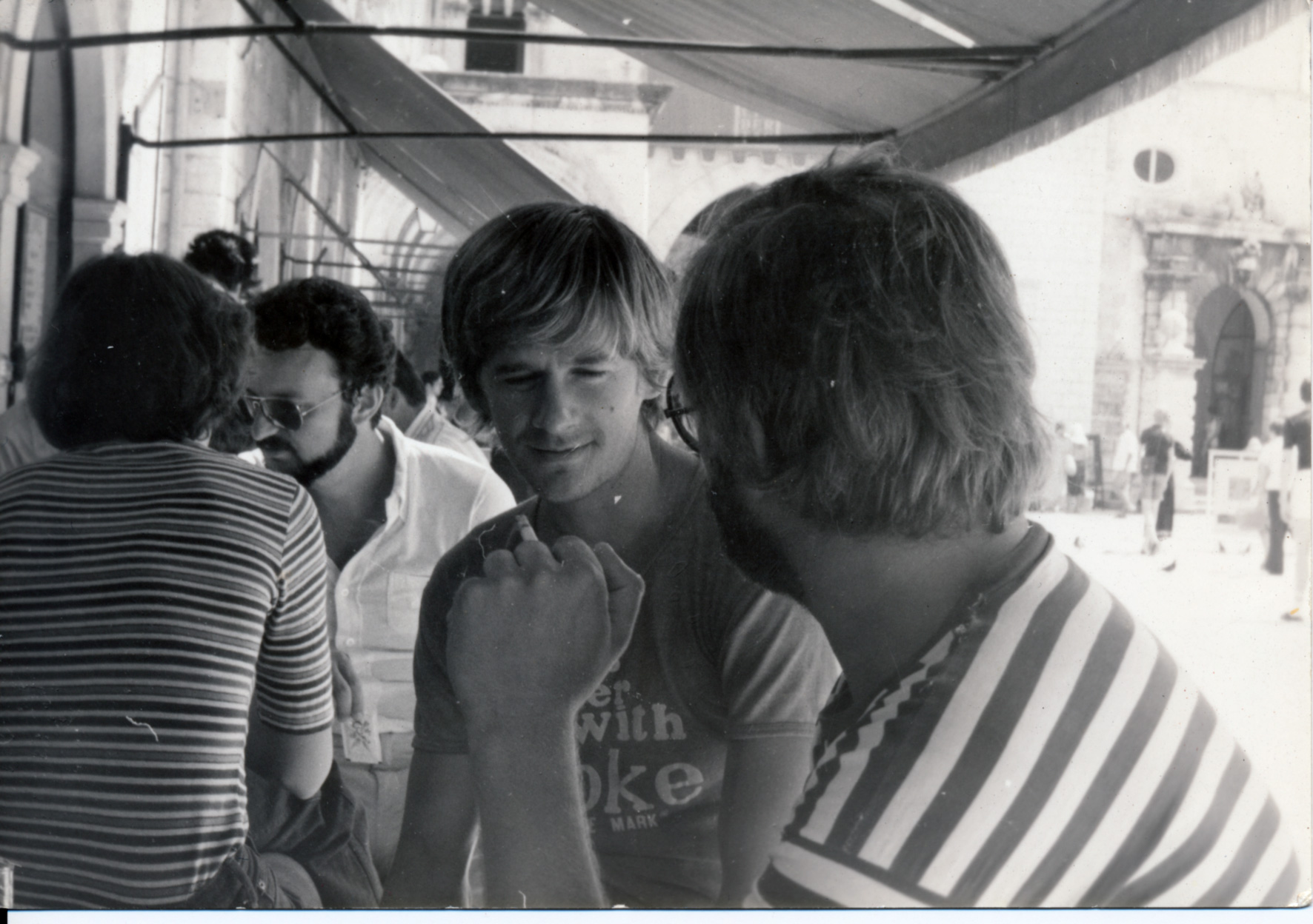 Velimir Domitrovic-Domus and Miljenko Brlecic , Stradun Dubrovnik august 1979.