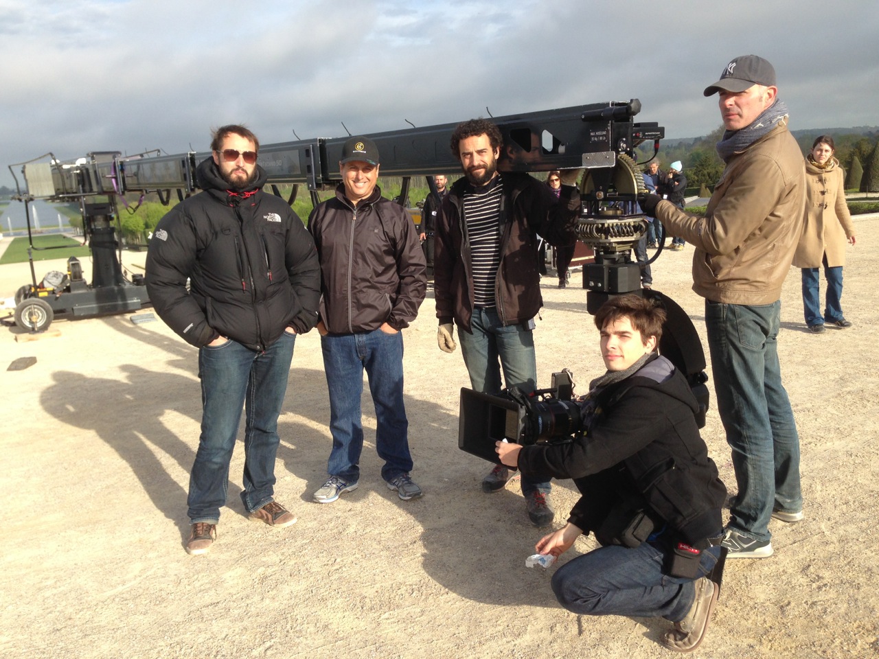 With Vincent Gallot at Versailles on the set of The Moon and the Sun.