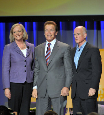 Arnold Schwarzenegger, Jerry Brown and Meg Whitman