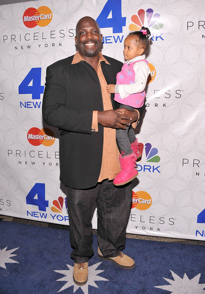 Actor Kevin Brown and god-daughter Eliza attend Rockefeller Center Christmas Tree Lighting Party at Rock Center Cafe on November 30, 2011 in New York City.
