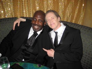 Kevin 'Dot Com' Brown and Steve Buscemi from Boardwalk Empire at the HBO party 2011