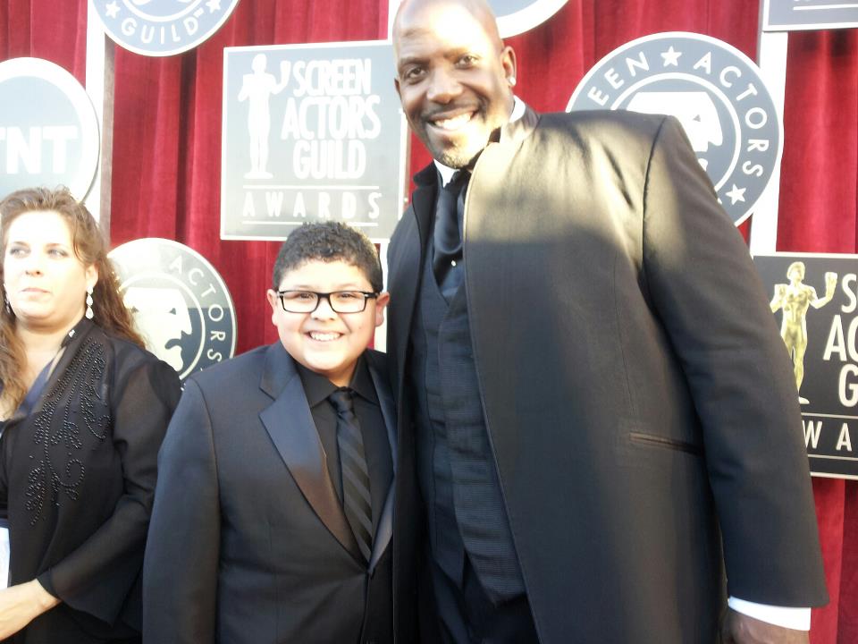 Rico Rodriguez of Modern Family with Kevin 'Dot Com' Brown at the 18th Annual SAG Awards