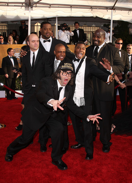 (L-R) Judah Friedlander, Scott Adsit, Grizz Chapman, Keith Powell, Tracy Morgan and Kevin Brown the cast of 