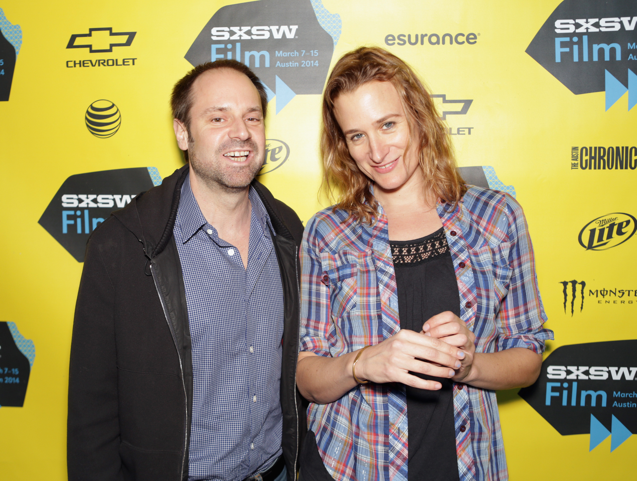 Margaret Brown and Jeff Skoll at event of The Great Invisible (2014)