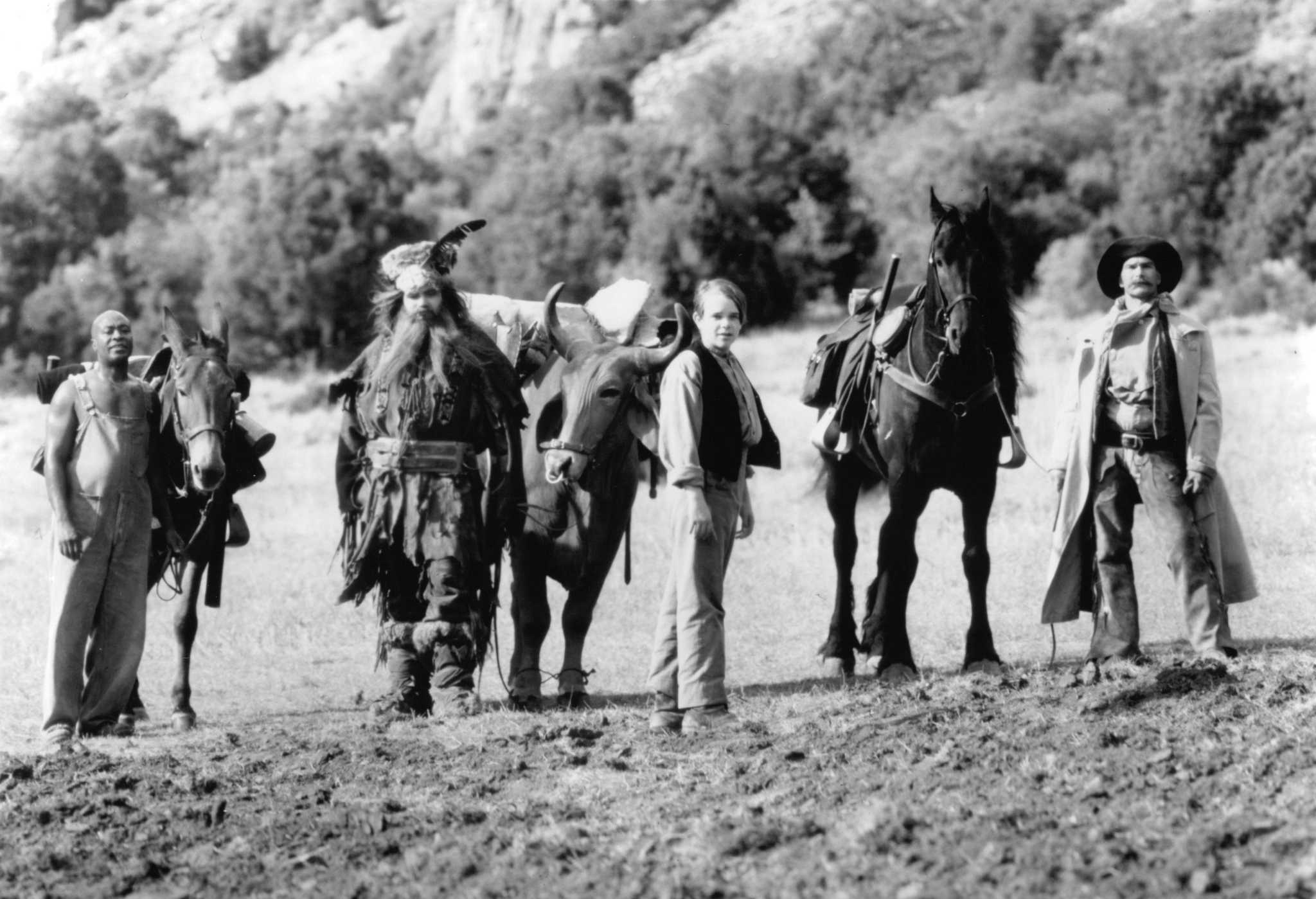 Still of Patrick Swayze, Oliver Platt, Nick Stahl and Roger Aaron Brown in Tall Tale (1995)