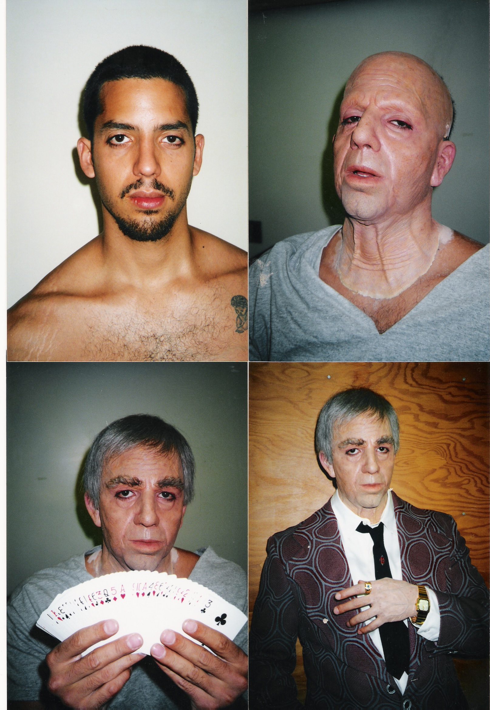 Prosthetic disguise for magician David Blaine; makeup by Norman Bryn.