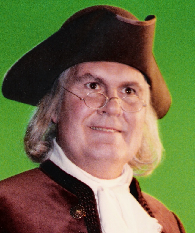 Willard Scott as Ben Franklin; makeup and wig styling by Norman Bryn.