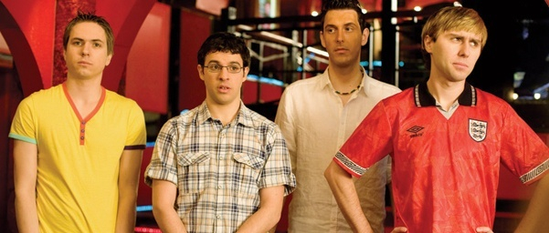 Still of James Buckley, Blake Harrison, Simon Bird and Joe Thomas in The Inbetweeners Movie (2011)