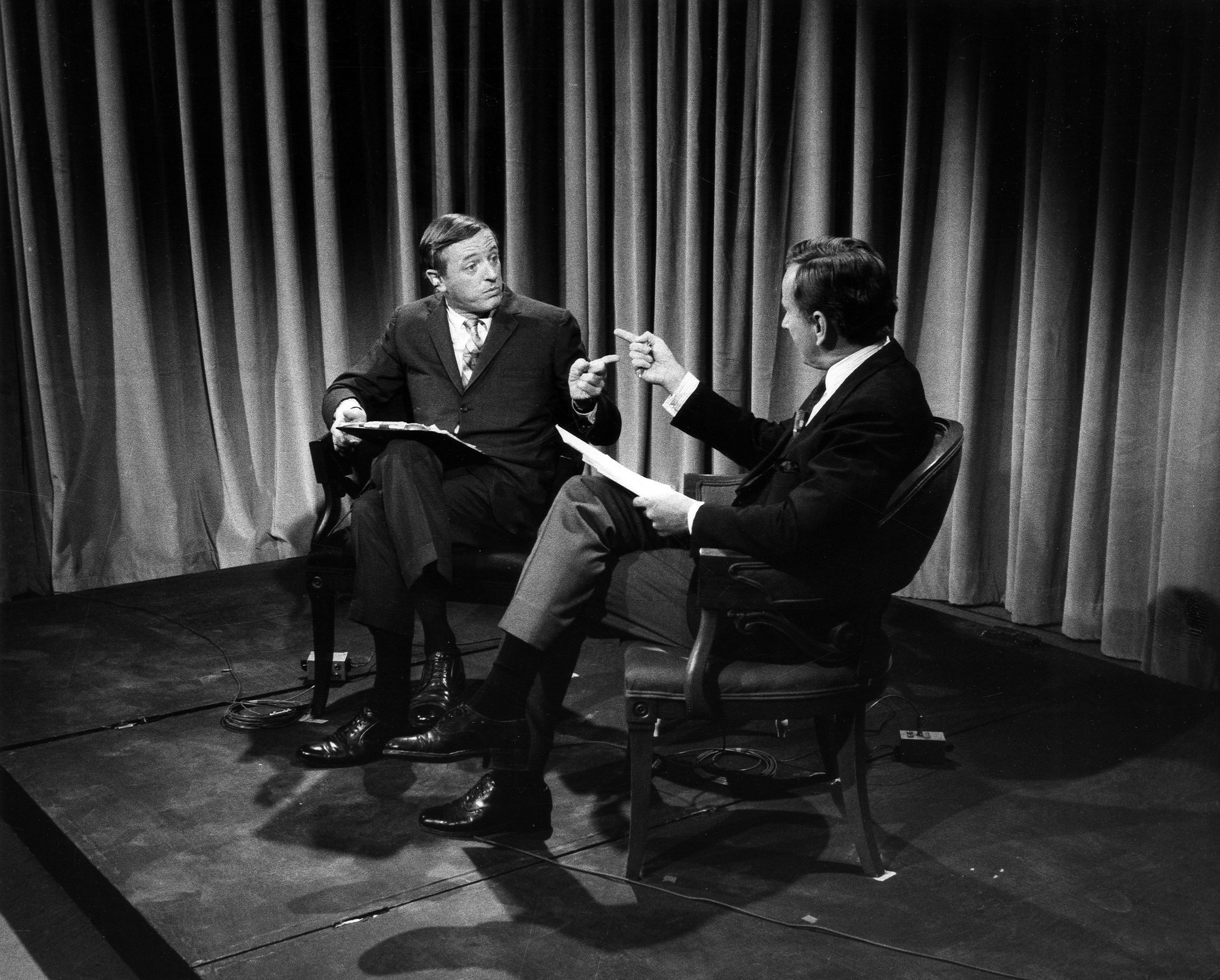 Still of Gore Vidal and William Buckley in Best of Enemies (2015)