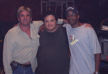 Vance Burberry, Adrian Martinez, and director Tim Story on the set of FOX's TAXI.