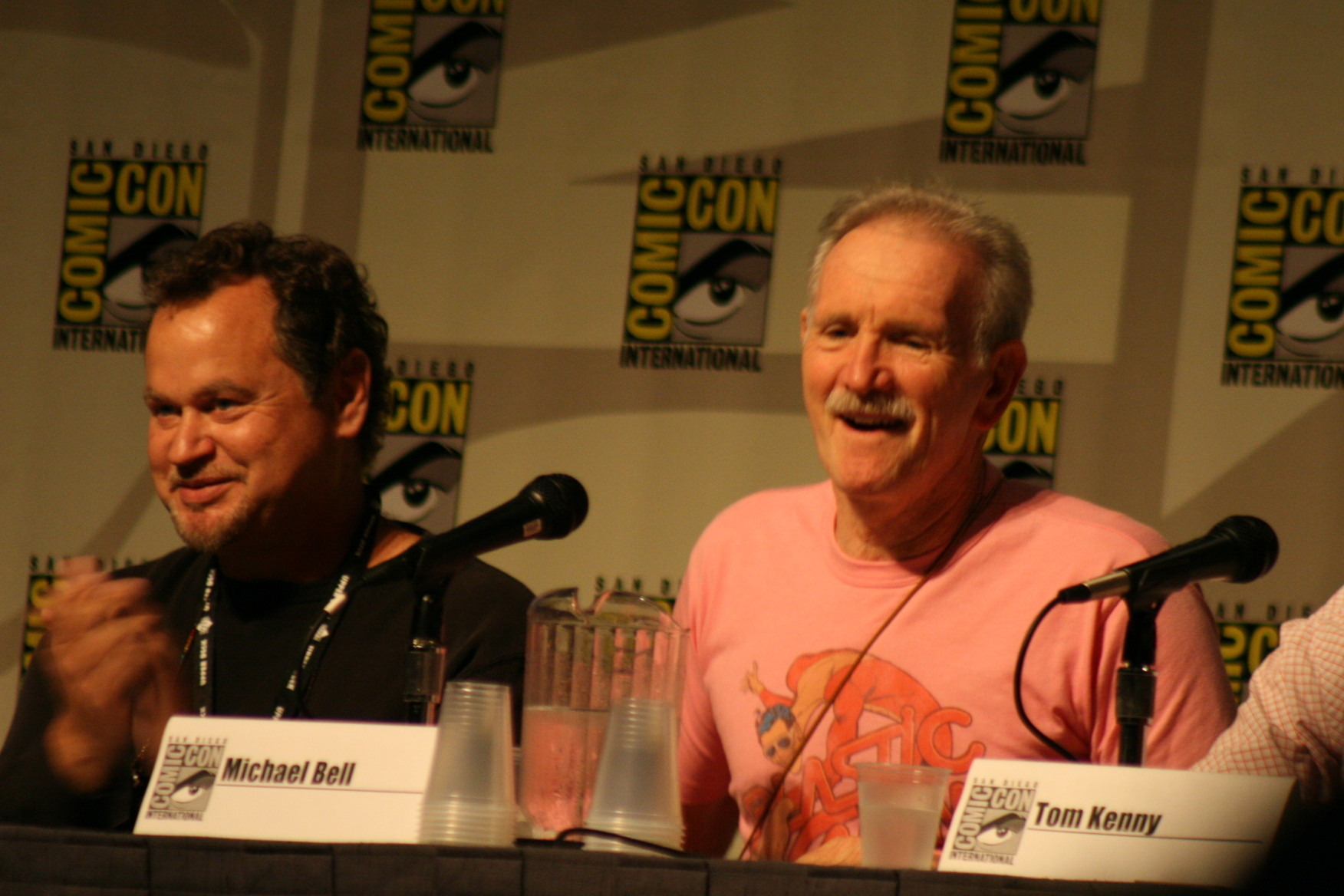 Gregg Berger and Michael Bell at the Cartoon Voices II panel, Comic-Con 2007.