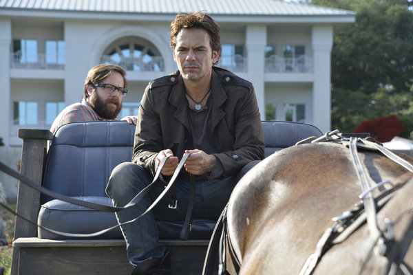 Still of Billy Burke and Zak Orth in Revolution (2012)