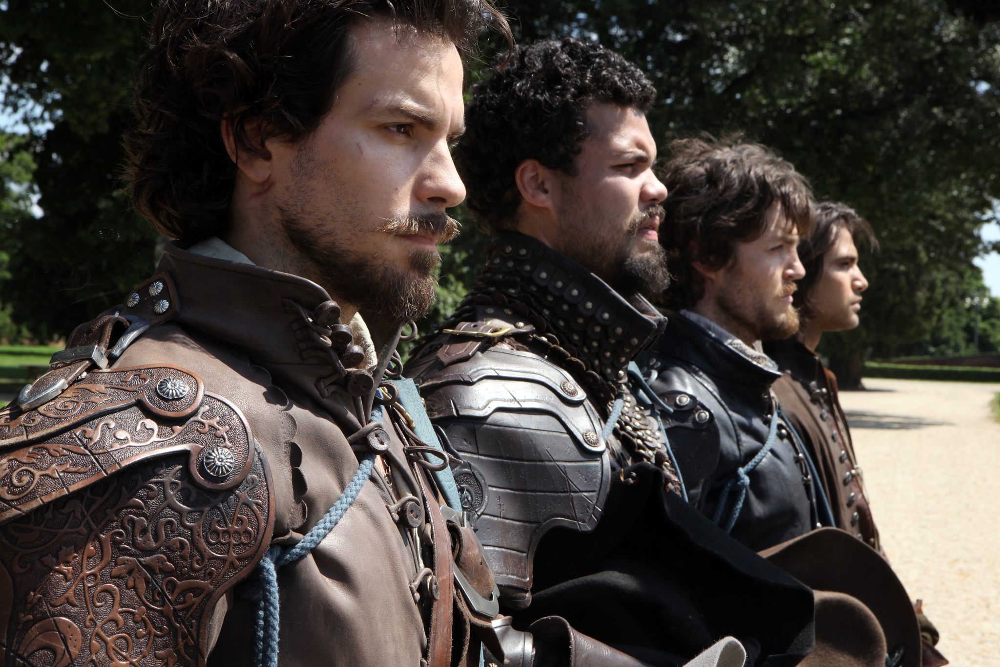 Still of Tom Burke, Santiago Cabrera, Luke Pasqualino and Howard Charles in The Musketeers (2014)