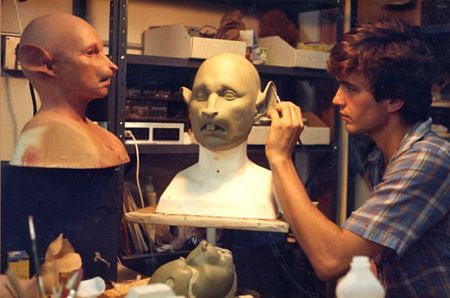 Michael Burnett sculpts a stunt double mask for the film, Rat Boy.