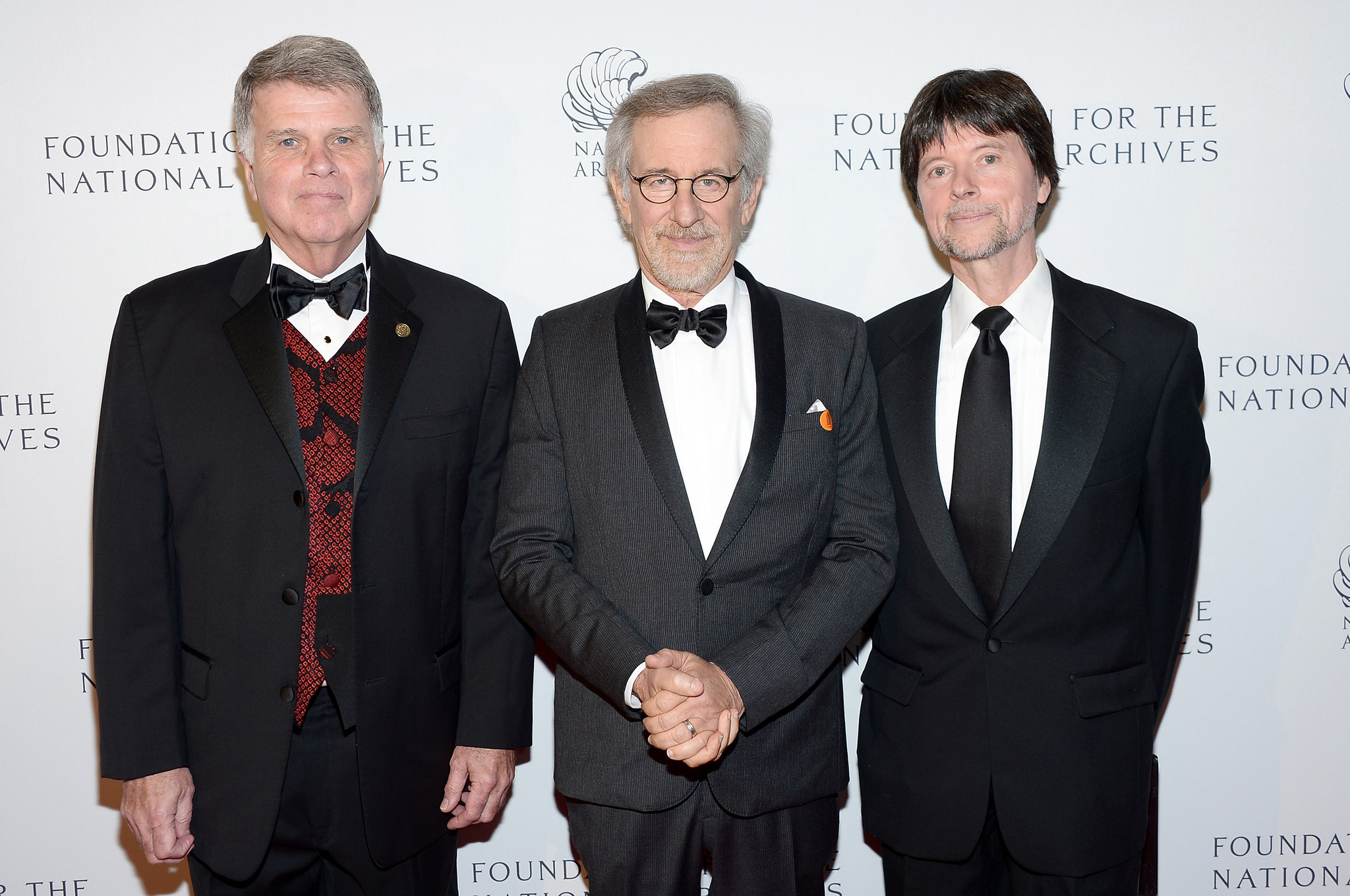 Archivist of the United States The Honorable David S. Ferriero, filmmaker and honoree Steven Spielberg, and Foundation for the National Archives Board Vice President and Gala Chair Ken Burns attend the Foundation for the National Archives 2013 Records of Achievement award ceremony and gala in honor of Steven Spielberg on November 19, 2013 in Washington, D.C.