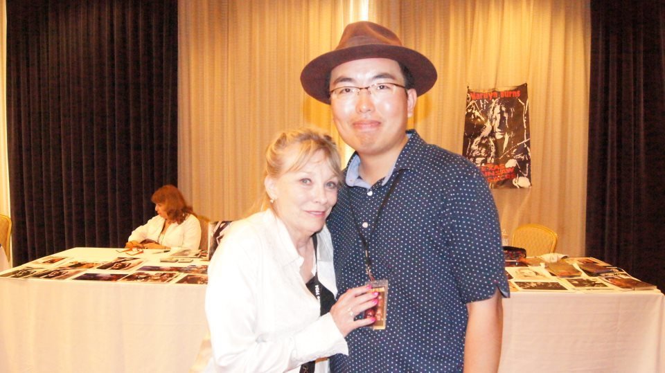 The legendary Scream Queen ''Sally Hardesty'' Marilyn Burns and the Corman Award Winner Ryota Nakanishi. The Texas Chain Saw Massacre (1974) deeply affected and inspired the Asian student horror film which won the US horror film festival award for the first time in history. He thanked her for her great contribution to the Asian horror filmmaking.
