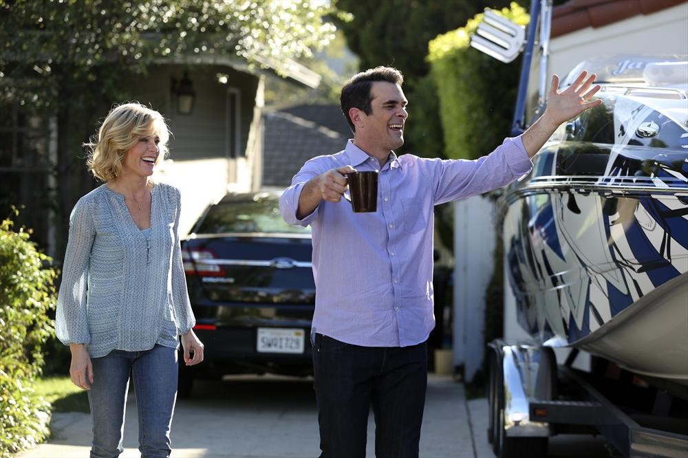 Still of Julie Bowen and Ty Burrell in Moderni seima (2009)