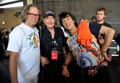 Eric Clapton, James Burton and Ronnie Wood