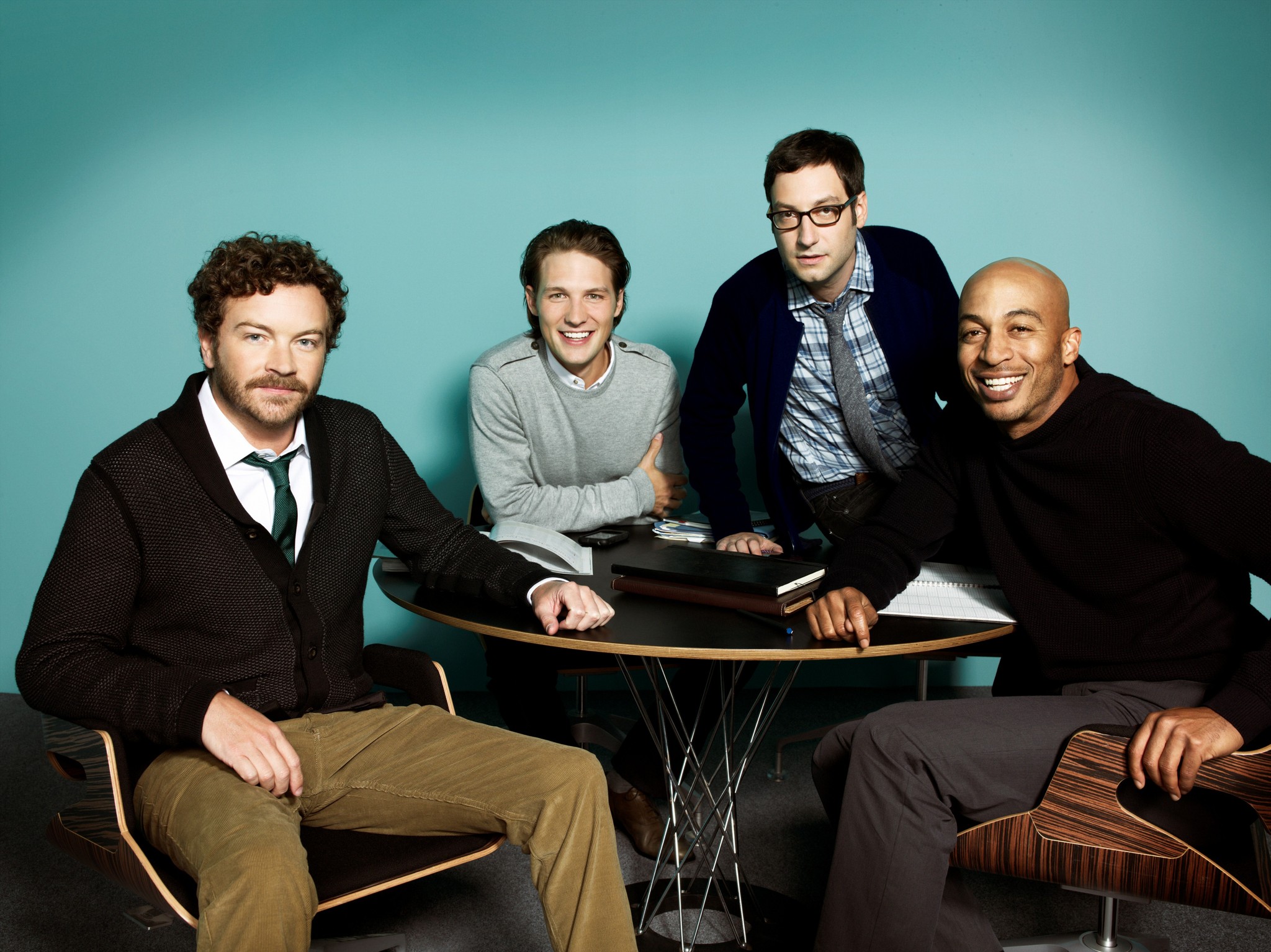 Still of Danny Masterson, Adam Busch, James Lesure and Michael Cassidy in Men at Work (2012)