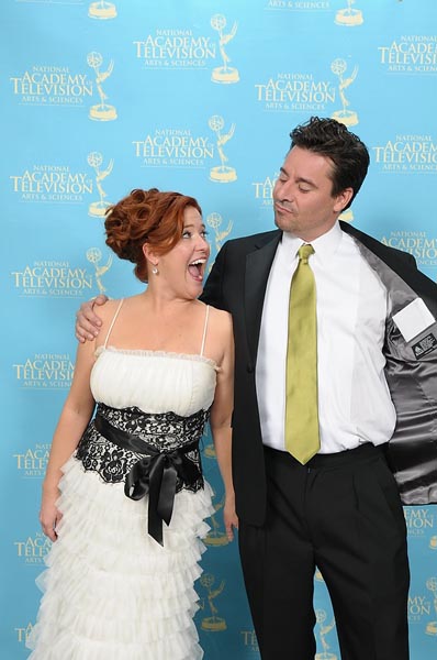 Cathie Filian and Steve Piacenza Backstage at the 35th Daytime Emmys.