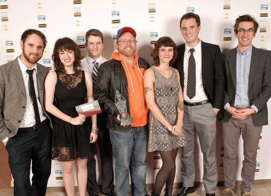 Andrew Bush, Evany Rosen, Scott Vrooman, Brian MacQuarrie, Cheryl Hann, Kyle Dooley & Mark Little on the 12th Annual Canadian Comedy Awards Red Carpet.