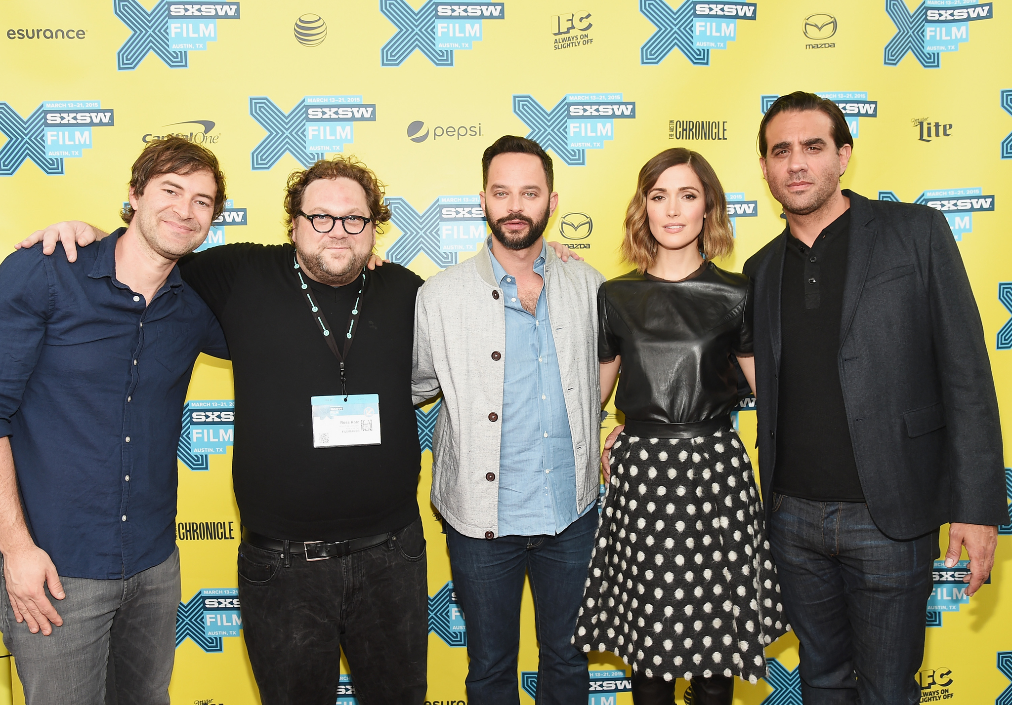 Rose Byrne, Bobby Cannavale, Mark Duplass, Ross Katz and Nick Kroll at event of Adult Beginners (2014)
