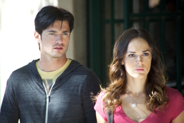 Still of Erin Cahill and Wes Brown in Storm War (2011)