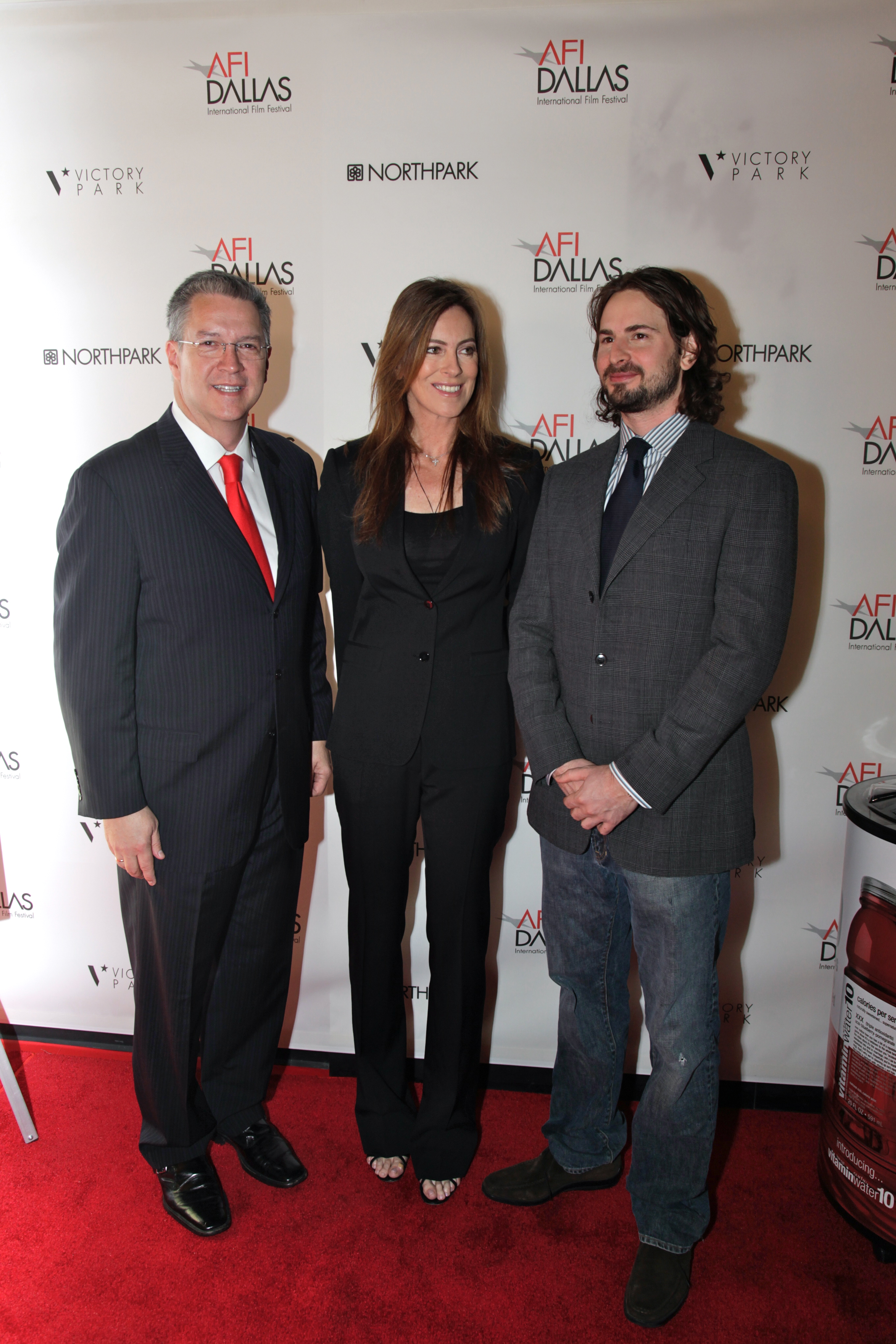 Michael Cain, Kathryn Bigelow and Mark Boal April 2009, AFI DALLAS Premiere of THE HURT LOCKER and Presentation of the Dallas Star Award to Kathryn Bigelow.