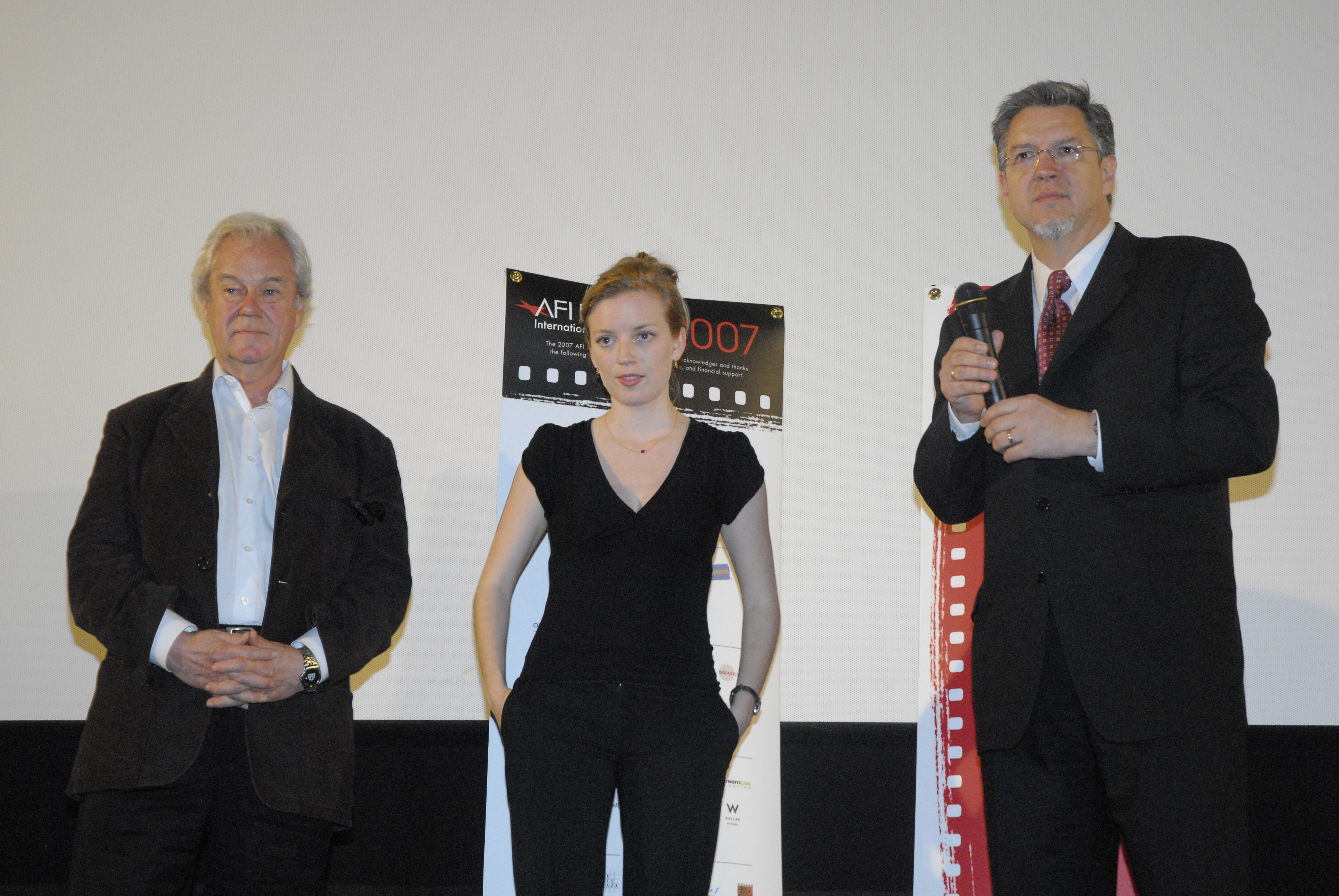 Gordon Pinsent, Director Sarah Polley and Michael Cain at the AFI DALLAS 2007 Closing NIght FIlm AWAY FROM HER.