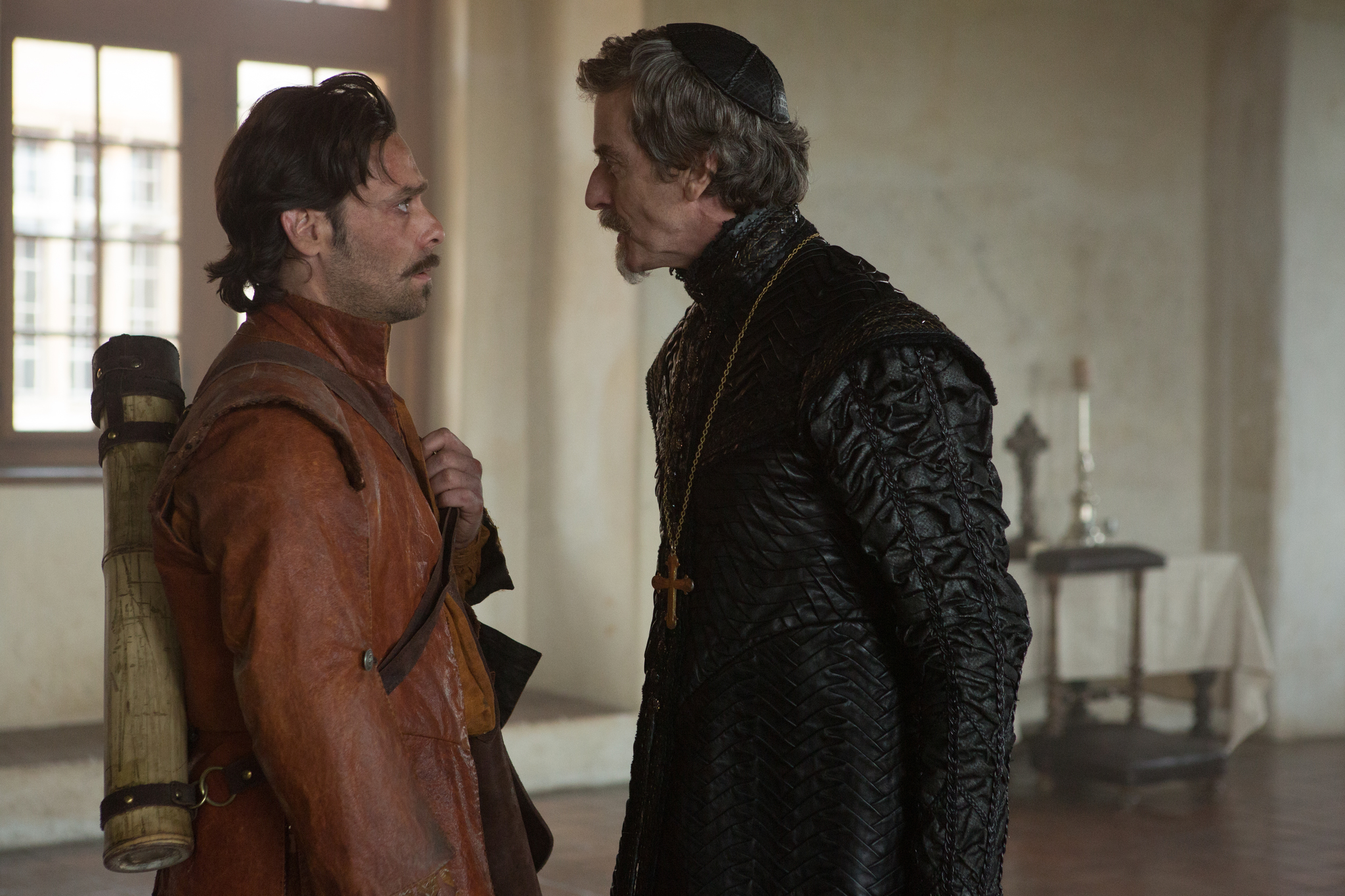 Still of James Callis and Peter Capaldi in The Musketeers (2014)