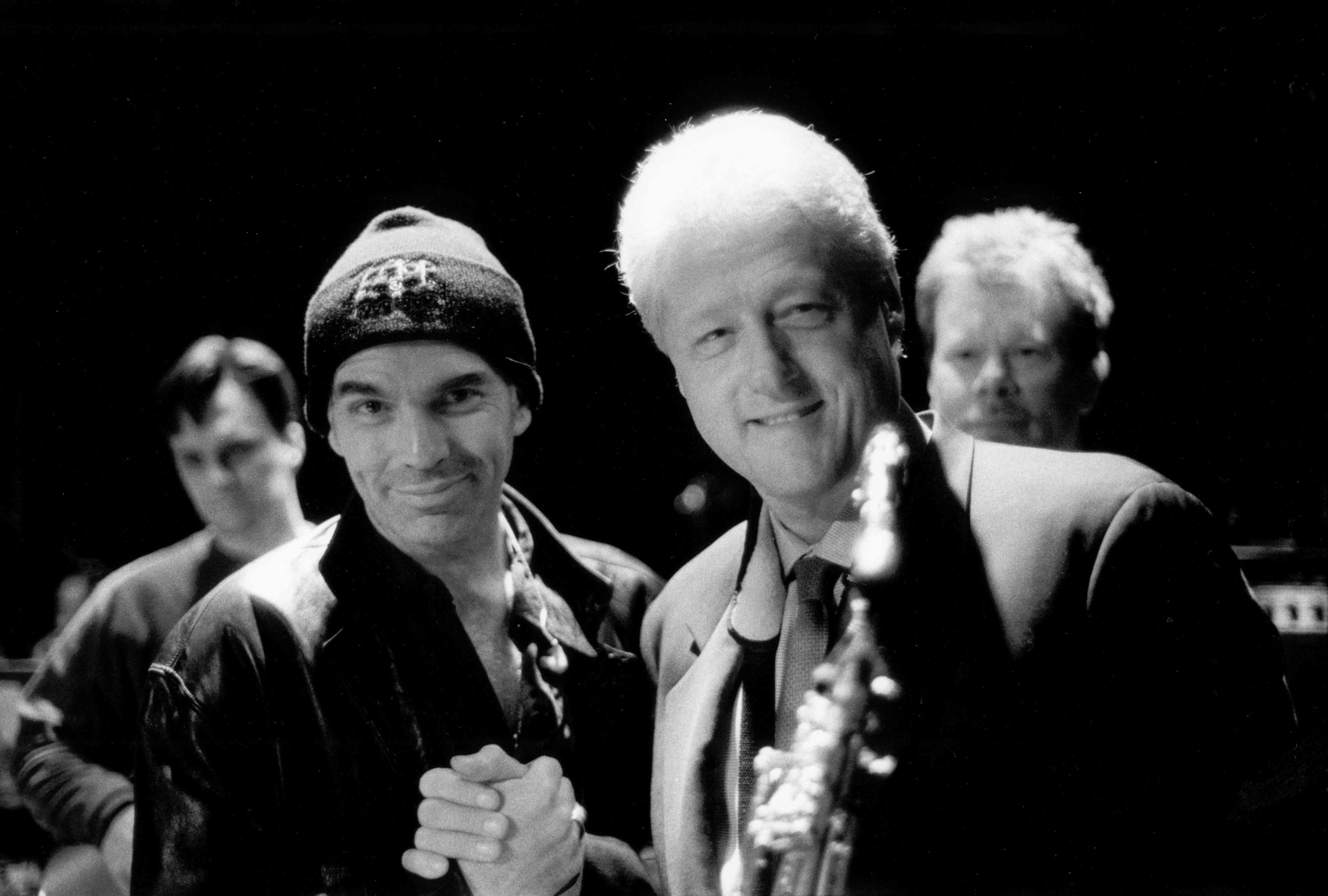 Billy Bob Thornton and Bill Clinton at an event in Montreal, Canada in 2002.