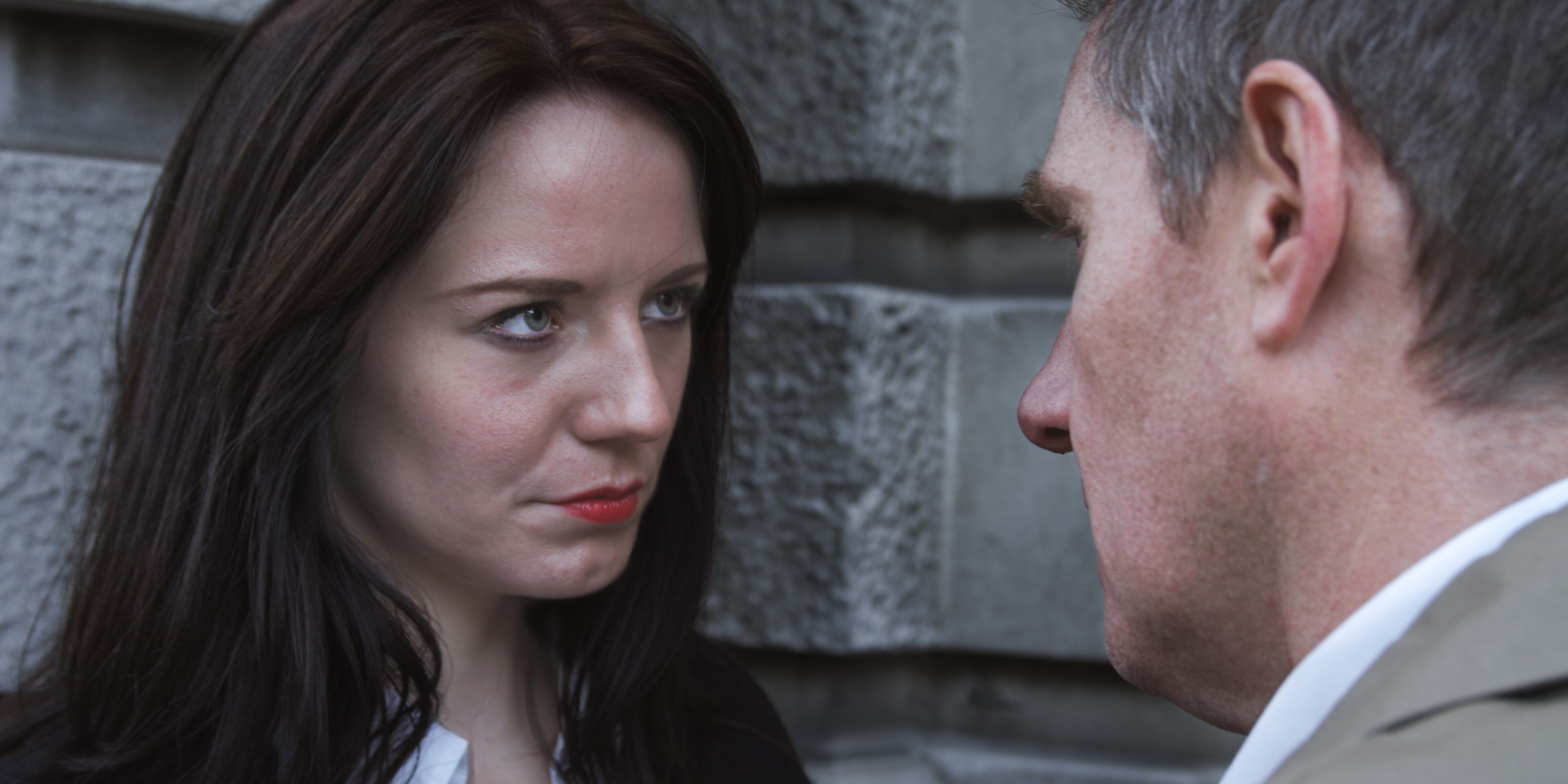 Still of Mhairi Calvey as 'Jessica' and Tom Kelly as 'Mr Kendall' in the TV Movie 'Gemini' (2014)