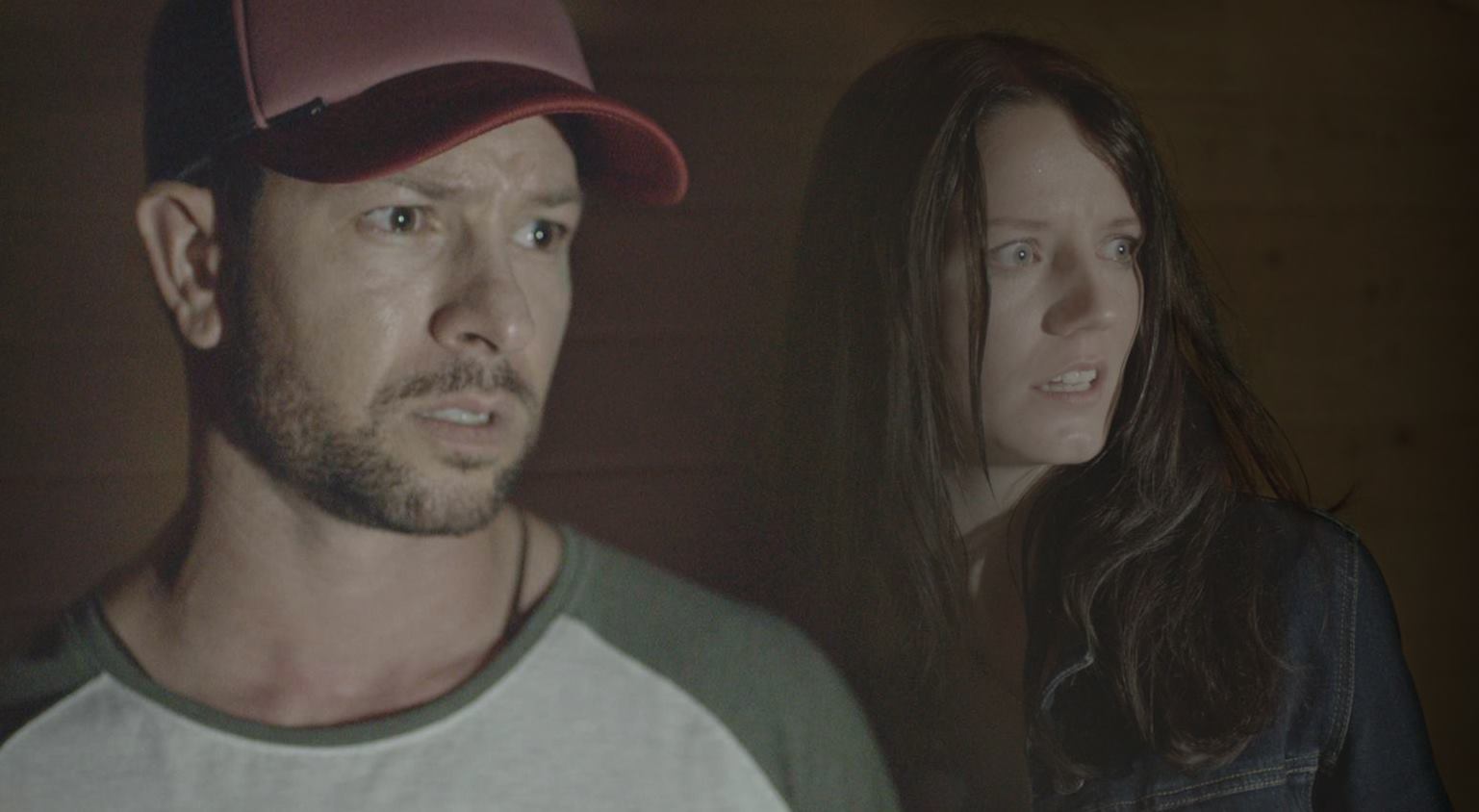 Still of Mhairi Calvey as 'Crystal' and Franco Flammia as 'Mal' in Ilyas Kaduji's 'Abduct' (2014)