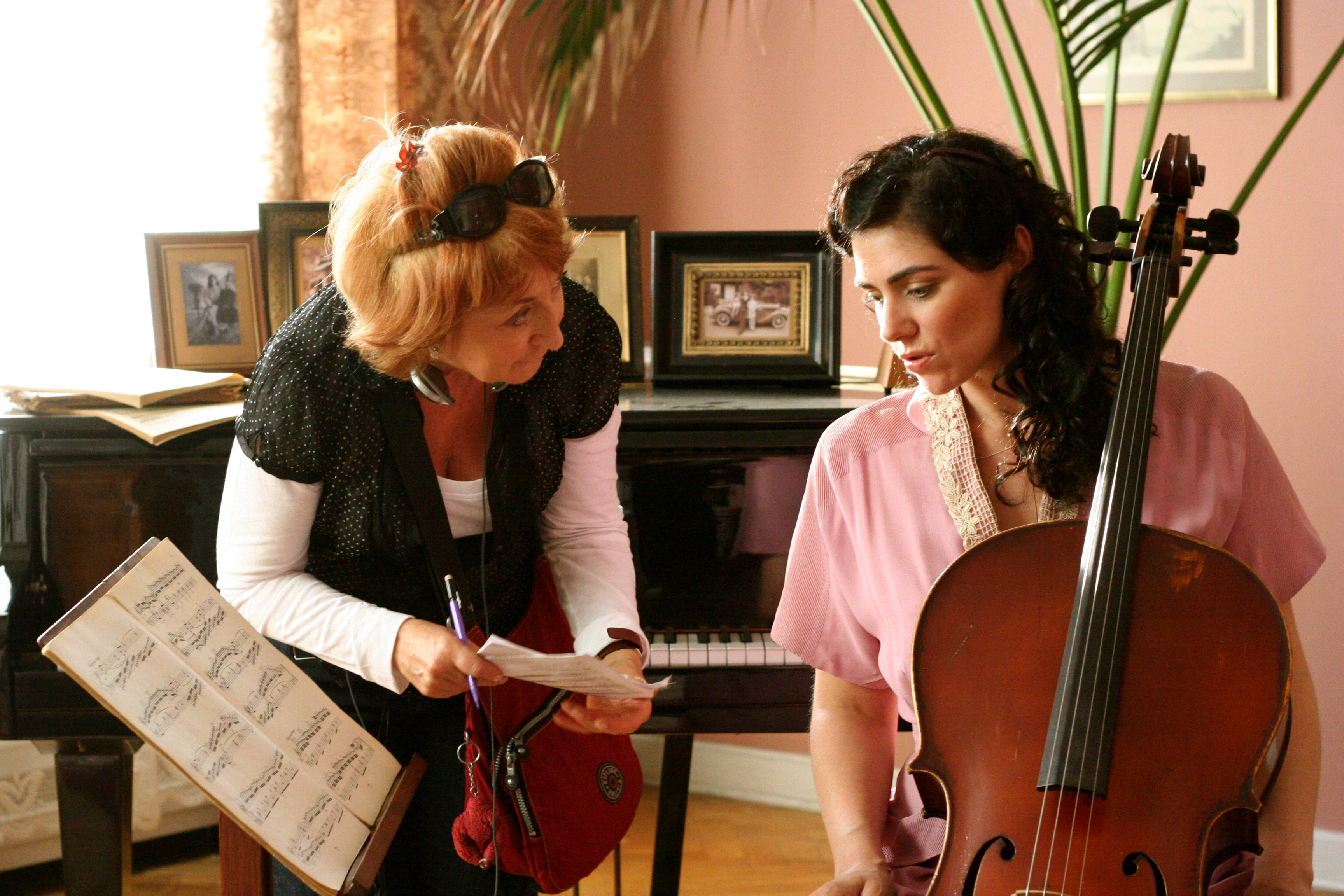 Jo working with Neve McIntosh on Spring 1941