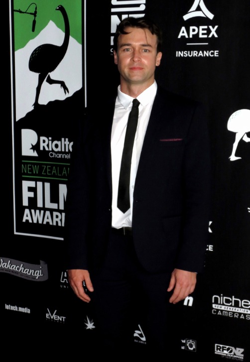 Dwayne Cameron at the 2013 New Zealand Film Awards with Holding The Sun.