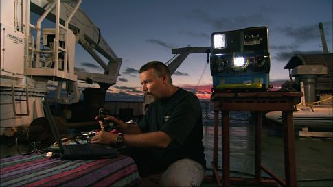 Mike Cameron (ROV Creator & Pilot), running tests on ROV 1 (aka Jake.)