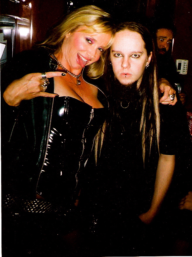 Karen Campbell and Joey Jordison (Slipknot) backstage @ MTV event