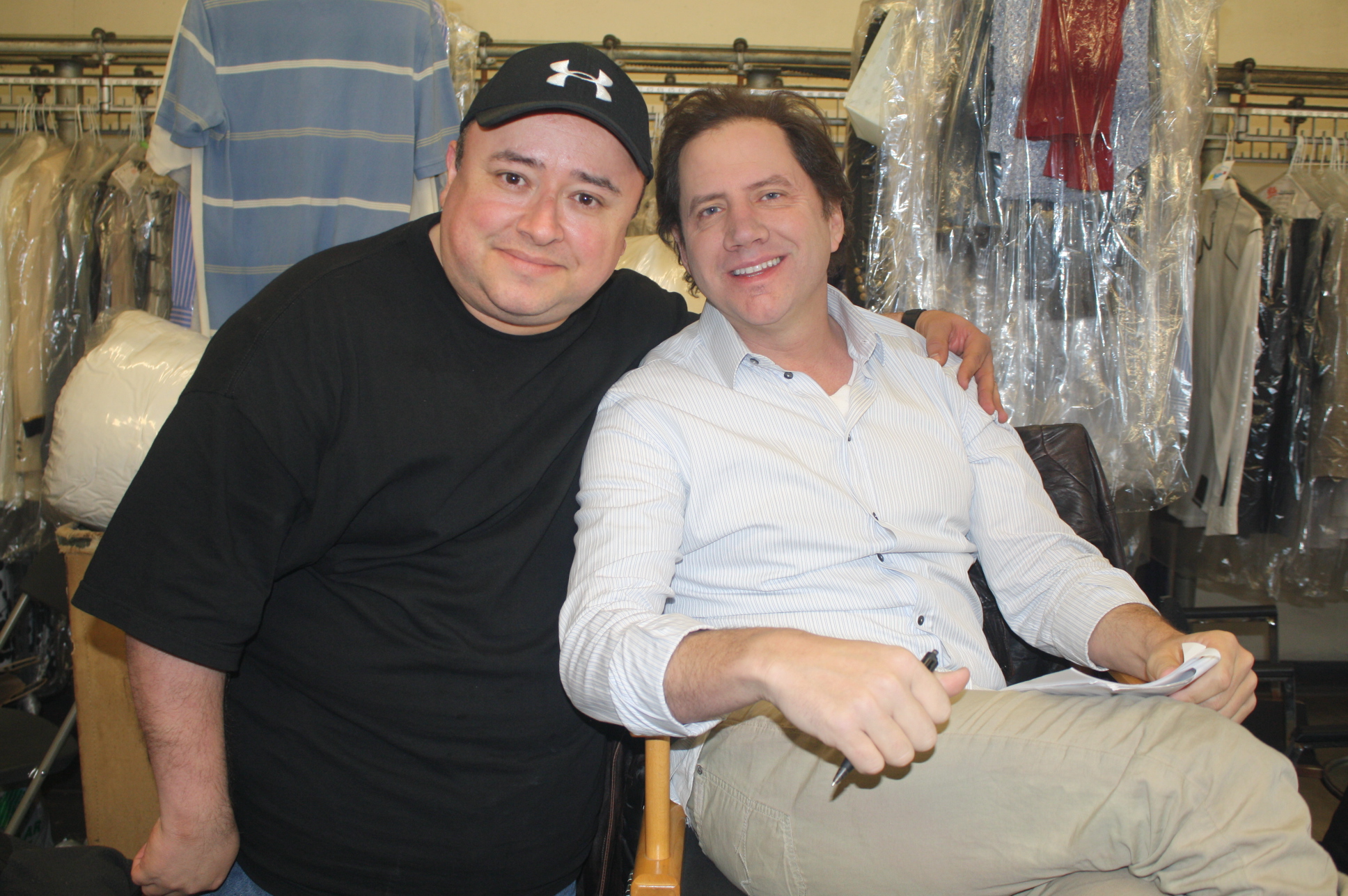 Gabriel Campisi and Jamie Kennedy on the set of Buddy Hutchins.