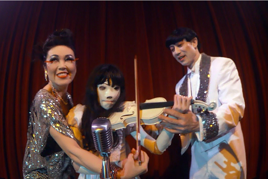 Still of Vince Canlas, Kathryn Kim and Ashley Zhang in Requiem for Herstory